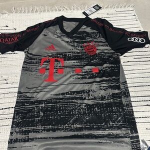 Adidas Bayern Munich Gray and Black Jersey with Red Accents